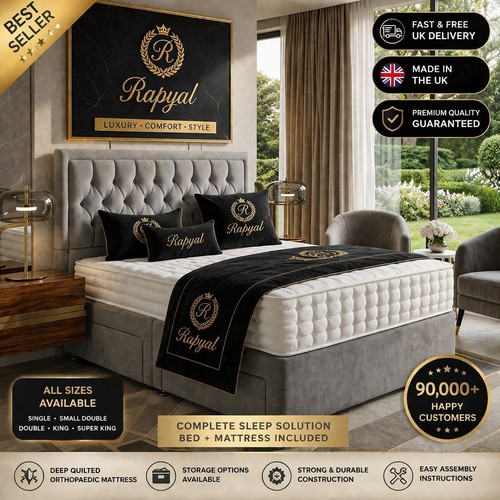 Luxury divan bed set - bed, with