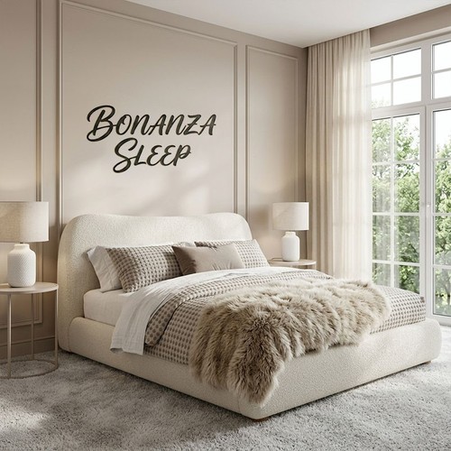 Luxury bed frame boucle fabric - luxury,