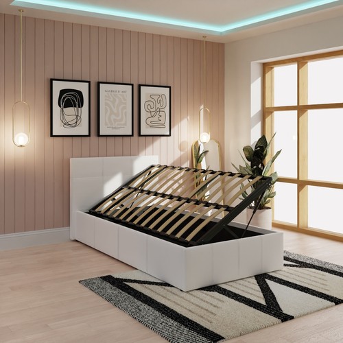 Side lift 3ft ottoman bed - up,