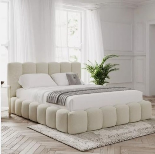 Luxury boucle ottoman - ottoman, storage